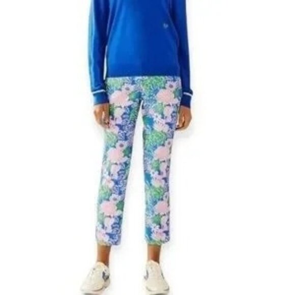 Tory Burch Ribbon Bouquet Printed Tech Twill Golf Pants
